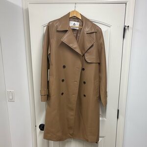 NWT Babaton Beige Faux Leather Trenchcoat